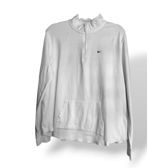 Vineyard Vines Men’s XL White Whale Logo 1/4 Zip Pullover Sweater - Picture 1 of 5